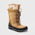 Women's Ruthie Wide Width Microsuede Functional Winter Boots - Universal Thread Tan 6w,