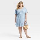 Women's Plus Size Flutter Short Sleeve Gauze A-line Dress - Knox Rose