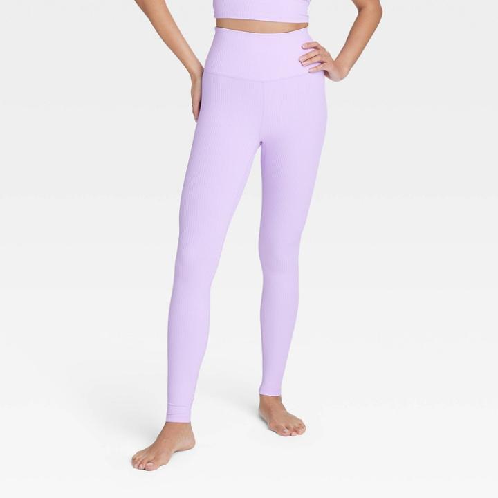 Women's Ultra High-rise Rib Leggings - All In Motion Lilac Purple