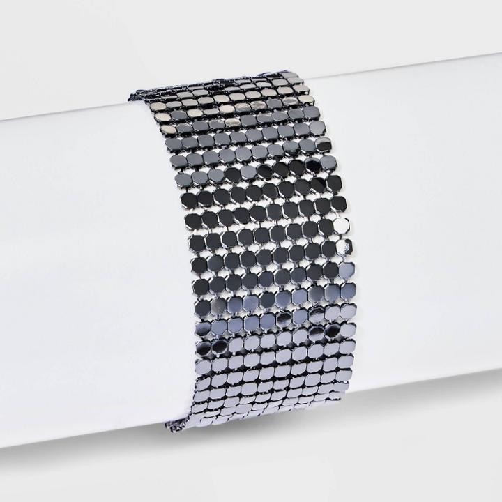 Sparkle Mesh Hematite Wrap Bracelet - A New Day Black
