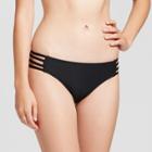 Women's Ribbed Strappy Hipster Bikini Bottom - Black - S - Mossimo, Jet Black