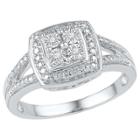 Target 1/20 Ct. T.w. Round Diamond Miracle Set Square Fashion Ring In Sterling Silver (5), Women's, White