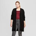 Women's Plus Size Chenille Cardigan - Ava & Viv Black