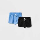 Girls' 2pk Knit Pull-on Shorts - Cat & Jack Blue/black