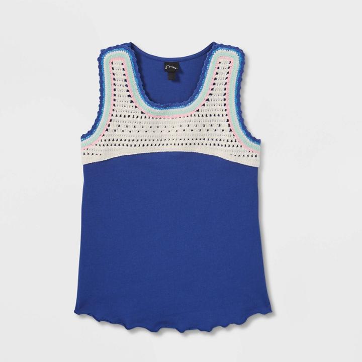 Girls' Crochet Tank Top - Art Class Blue