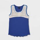 Girls' Crochet Tank Top - Art Class Blue