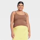 Women's Plus Size Slim Fit Knit Camisole - Ava & Viv Sandbank Brown