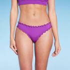 Women's Ruffle Cheeky Bikini Bottom - Shade & Shore Vibrant Purple