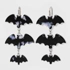 No Brand Halloween Acrylic Bat Drop Earrings - Black