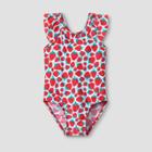 Toddler Girls' Flutter Sleeve One Piece Swimsuit - Cat & Jack Red