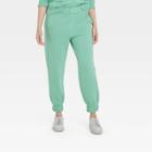 Women's High-rise Pull-on All Day Fleece Ankle Jogger Pants - A New Day Green