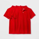 Petiteboys' 3pk Short Sleeve Stretch Pique Uniform Polo Shirt - Cat & Jack Red