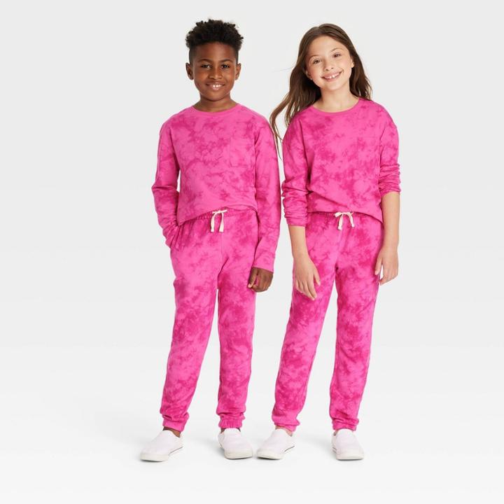 Kids' Jogger Pants - Cat & Jack Dark Pink