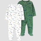 Baby Boys' 2pk Dino Sleep N' Play - Just One You Made By Carter's White/green