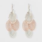 Filigree Chandelier Earrings - A New Day Silver/rose Gold