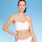 Women's Textured Ribbed Bikini Top - Kona Sol White S, Women's,
