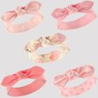 Hudson Baby Girls' 5pk Headband Set - Pink/coral 0-12m, Pink Coral