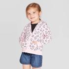 Toddler Girls' Animal Print Fleece Zip-up Hoodie - Cat & Jack Pink 4t, Toddler Girl's