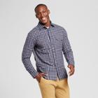 Men's Standard Fit Twill Plaid Flannel Shirt - Goodfellow & Co Blue