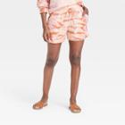Women's Tie-dye Lounge Shorts - Knox Rose Peach