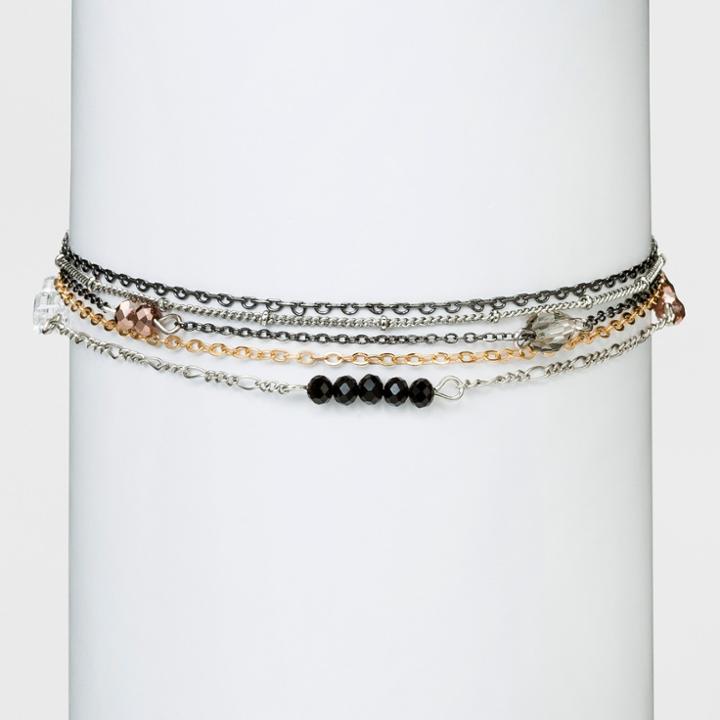 Distributed By Target Multi Row Chain With Bead Choker Necklace,