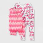 Carter's Just One You Toddler Girls' 4pc Flamingo Pajama Set - Pink/white