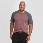 Men's Tall Standard Fit Novelty Crew Neck Raglan T-shirt - Goodfellow & Co Red