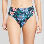 Sunn Lab Swim Sunn Lab Women's Floral Cheeky High Waist Swim Bikini Bottom - Black Floral