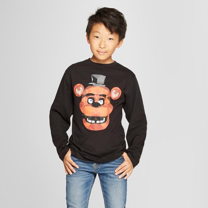 Boys' Five Nights At Freddy's Long Sleeve Graphic T-shirt - Black