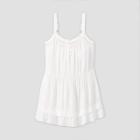 Women's Button-front Tiered Trapeze Dress - Wild Fable White
