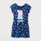 Toddler Girls' Peppa Pig Short Sleeve Drawstring Dress - Blue