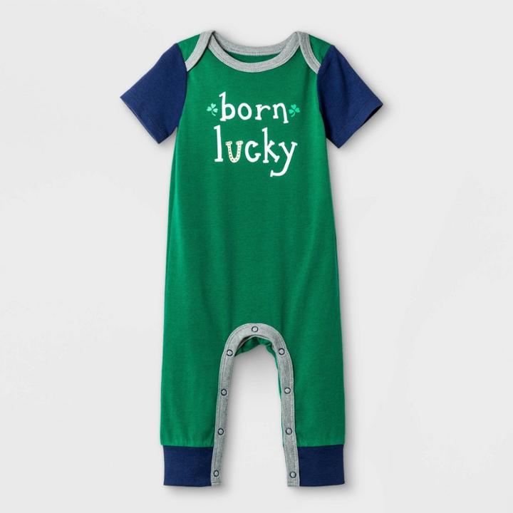 Baby Boys' St. Patrick's Day Romper - Cat & Jack Green Newborn