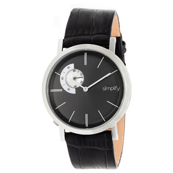 Simplify The 3100 Men's Leather-band Watch - Rose Gold/silver, Brown