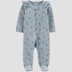 Baby Girls' Floral Footed Pajama - Just One You Made By Carter's Blue Newborn