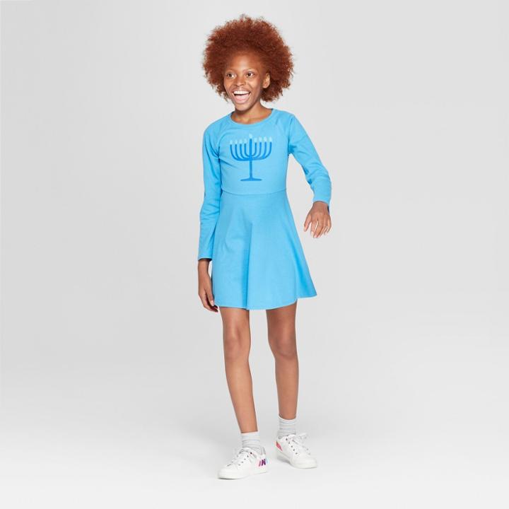 Girls' Flip Sequin Hanukkah Dress - Cat & Jack Blue