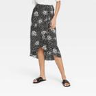 Women's Polka Dot Maxi Wrap Skirt - Knox Rose Black