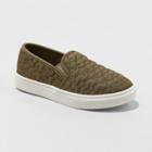 Girls' Anna Slip On Quilted Sneakers - Cat & Jack Olive (green)