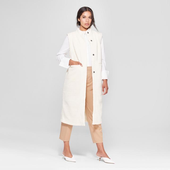 Women's Sleeveless Sherpa Longline Vest - Prologue Cream