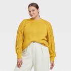Women's Plus Size Crewneck Pullover Sweater - Who What Wear Yellow
