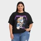Merch Traffic Women's Metallica Plus Size Skull Short Sleeve Oversized Graphic T-shirt - Black
