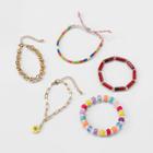 Girls' 5pk Colorful Bracelet Set - Art Class Gold
