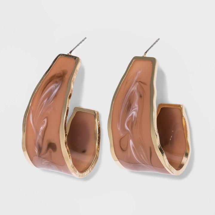 Transparent Hoop Earrings - A New Day Brown, Beige