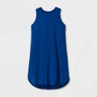 Women's Plus Size Sleeveless Curved Hem Midi Dress - Ava & Viv Blue 4x, Women's,