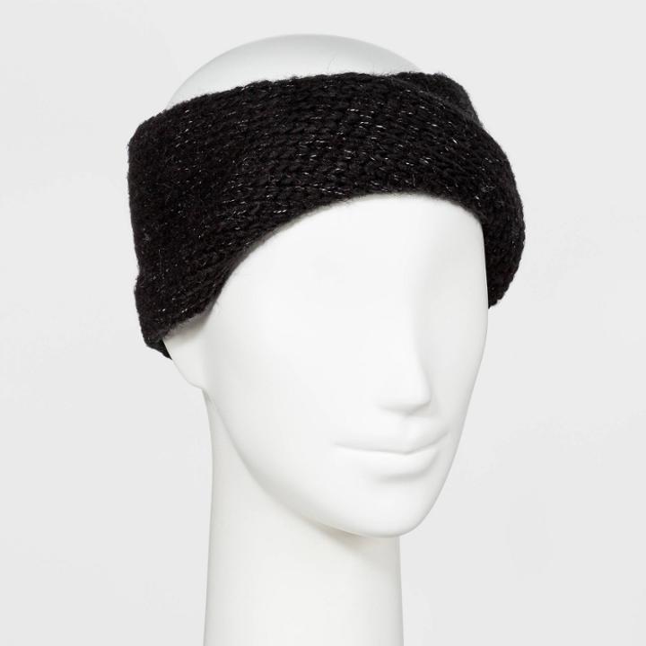 Women's Hand Knit Headband - Universal Thread Black