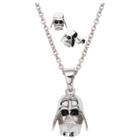 Women's 'star Wars' Darth Vader 925 Sterling Silver 3d Earrings And Pendant With Chain