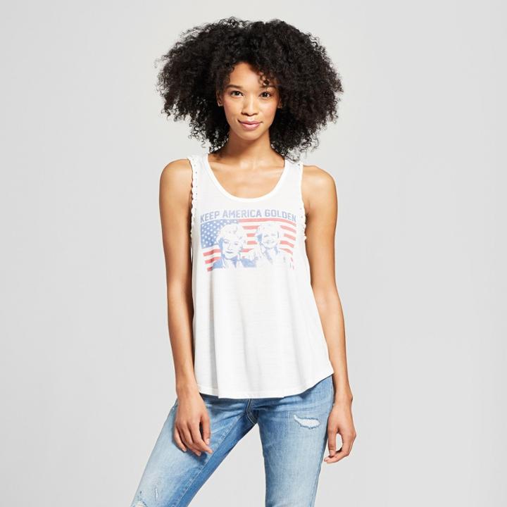 The Golden Girls Women's Golden Girls Keep America Golden Swing Graphic Tank Top (juniors') White