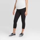 Maternity Crossover Panel Active Capri Pants - Isabel Maternity By Ingrid & Isabel Black