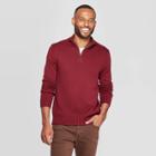 Men's Casual Fit Turtleneck 1/4 Zip Long Sleeve Pullover Sweater - Goodfellow & Co Berry