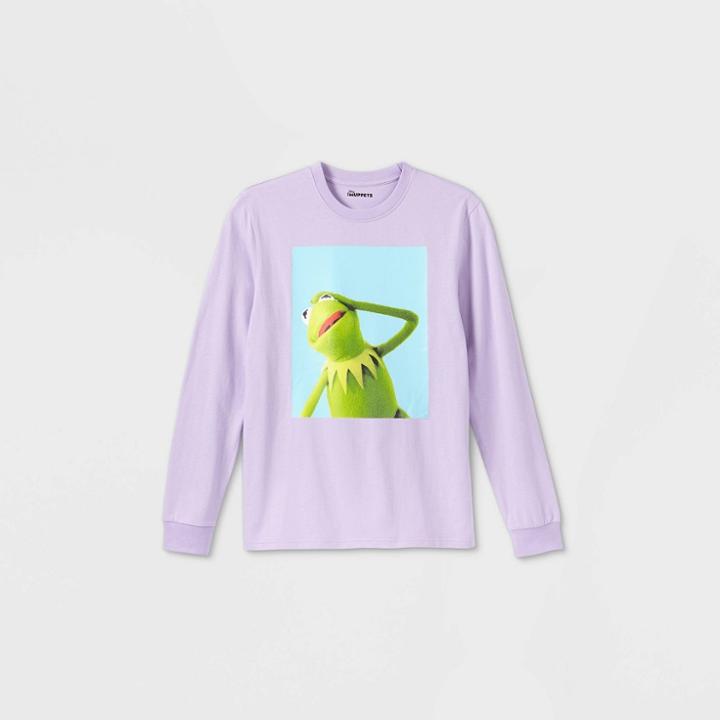 Men's Disney Kermit Long Sleeve Graphic T-shirt - Purple