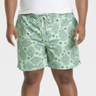 Men's Big & Tall 7 Coral Print Swim Trunks - Goodfellow & Co Green